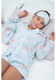 Resim For You Kids 7 Li Ekru Biyeli Bulut Desenli Pijama Takımı 