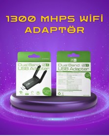 Resim Ronanna Yüksek Hızlı 1200 Mbps Çift Bant USB WiFi Adaptör – Güçlü Sinyal, Geniş Uyumluluk 