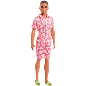 Resim Barbie Yakışıklı Ken Bebekler Fashionistas Pembe Beyaz Takımlı HYT99 