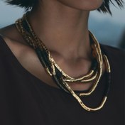 Resim Bohem El Yapımı Çok Katmanlı Yumuşak Kil Boncuklu Kolye Bileklik Seti, Kadınlar için Vintage Geometrik Boncuklu Takı, Günlük Kullanım ve Tatil için Uygun, Günlük Kullanım Takısı|Vintage Boncuklu Takı|Çinko Alaşımlı Takı 