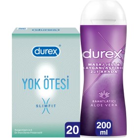 Resim Durex Yok Ötesi Slim Fit 20'li Ince Prezervatif + Aloe Vera Jel 200ML 