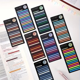 Resim 300 adet Ultra-İnce Morandi Renkli Şeffaf Yapışkan Notlar | Dikdörtgen, Kolay Kullanımlı İndeks Sekmeleri Verimli Okuma & Düzenleme İçin | Öğrenciler İçin İdeal 