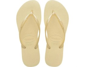 Resim Havaianas Slim Kadın Terlik - Bej Renk, Rahat Kauçuk ve Kaymaz Taban, Plaj ve Günlük Kullanım İçin İdeal 