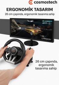 Resim cosmostech Pxn V3 Pro Yarış Direksiyonu Seti – Pedallı 180° Oyun Direksiyonu Siyah (Pc/ps4/xbox/switch) 