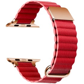 Resim ​​​Watch 40mm Uyumlu KRD-78 PU Deri Kordon Strap Kayış CLO- Kırmızı 