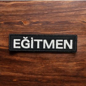 Resim Ex Patch Siyah Zemin Beyaz Renk Eğitmen Yazılı Peç Arma 10 X 3 Cm 