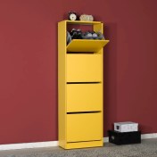 Resim Adore Flat Duo 4 Katlı Ayakkabılık Dolabı - Sarı 