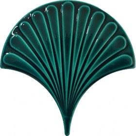 Resim Armada Çini 17x17 cm Koyu Yeşil İstiridye Balık Pulu Seramik 