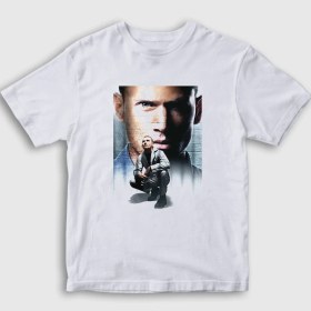Resim Presmono Unisex Çocuk Beyaz Poster V2 Prison Break T-Shirt 