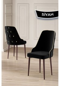Resim Canisa Krax Serisi 1.sınıf Babyface Kumaş Yemek Odası Sandalyesi Kahve Metal Ayak 4 Adet Siyah Sandalye Sandalye Siyah Ayaklar Kahve 