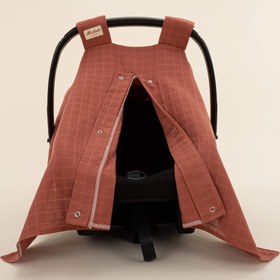 Resim Puset Örtüsü - Tek Taraflı - Koyu Kiremit Müslin 