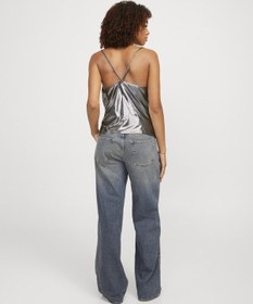Resim Jack & Jones Kadın Kare Yaka Parlak Bluz - Dina Silver 