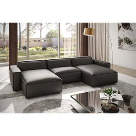 Resim hoom concept ORLANDO DERİ ÜÇLÜ ÇİFT KÖŞELİ KOLTUK 