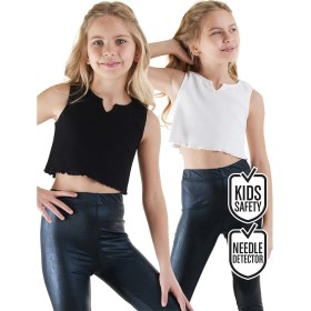 Resim Denokids Kız Çocuk Siyah Beyaz Crop Atlet 2'li Takım 