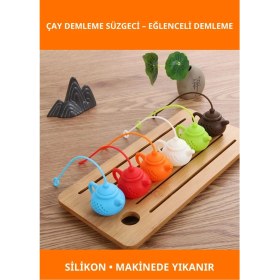 Resim Letsii Çaydanlık Tasarımlı 100% Gıda Sınıfı Silikon Çay Demleme Süzgeci 