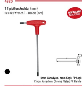 Resim İzeltaş T tipi Alyan (Allen) Anahtar Altı Köşe 6mm 