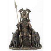 Resim Veronese Kurtlu Odin Taht Heykeli Mitolojik Figür 22CM 