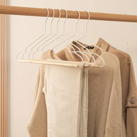 Resim 10 Adet İskandinav Minimalist Ahşap ve Metal Askılar - Kaymaz, İz Bırakmayan Ev, Otel ve Perakende Kullanım İçin Giysi Askıları, Cilalı Yüzey, Takım Elbiseler, Gömlekler ve Yün Kıyafetler için Dayanıklı Tasarım, Giysiler İçin Askılar 