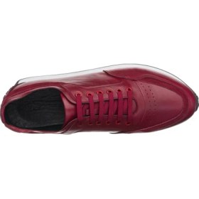 Resim Costo Shoes YC2023 Bordo Deri Erkek Spor Ayakkabı Rahat Hafif Taban Geniş Kalıp 