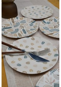 Resim Heda Porselen Başak 6'lı Porselen Pasta Tabağı Desenli 