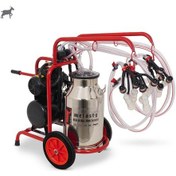 Resim Melasty Dörtlü Keçi Süt Sağma Makinesi Paslanmaz Güğüm - Silikon Memelik Kuru Pompa 