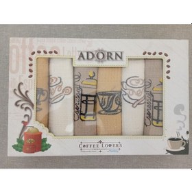 Resim Adorn Coffee Lovers 6'lı Mutfak Havlusu Seti 35x50 Cm Kahverengi - Sarı 