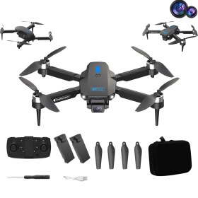 Resim Çift Kamera ve Bataryalı Drone Uzaktan Kumandalı App Destekli Brushless Motor Quadcopter Optik Duruş 