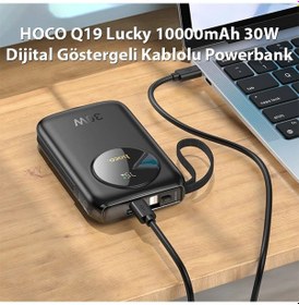 Resim Hoco Q19 Lucky 10000mah 30w Dijital Göstergeli Kablolu Powerbank- 5775 Diğer 