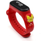 Resim Disney Karakterli Dokunmatik Dijital Çocuk Kol Saati Iron Man Kırmızı 