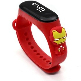 Resim Disney Karakterli Dokunmatik Dijital Çocuk Kol Saati Iron Man Kırmızı 