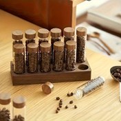 Resim 12 adet Cam Kahve Fıstığı Depolama Kutuları - Walnut Tabanlı, Tekrar Kullanılabilir, Kapak Üstü Hava Geçirmez Kutular - Kahve İstasyonları ve Mutfak Düzenleme için Mükemmel, Kahve İstasyonu Temel Gereksinimleri|Walnut Kaplama|Cam Kutular 