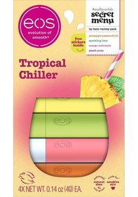 Resim Eos Lip Balm Tropical Chiller Dudak Balsamı Çeşit Paketi 4 Adet 
