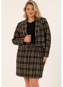 Resim Myline Astarlı Crop Tüvit Ceket-1741-siyah Siyah 