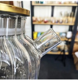 Resim Çelik Kapaklı Borosilikat Dilimli Model Süzgeçli Cam Demlik Bitki Çayları 1000 Ml Royaleks-cm-2001 Çok Renkli 