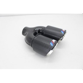 Resim Akrapoviç Çiftli Karbon Egzoz Ucu M Logolu 2x90 Parlak Sağ 