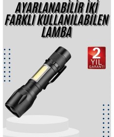 Resim El Feneri Uzun Menzilli Usb Şarj Edilebilir Kamp Lambası Diğer 