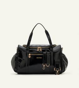 Resim Serena Siyah Kırışık Deri Gold Bebek Çantası 