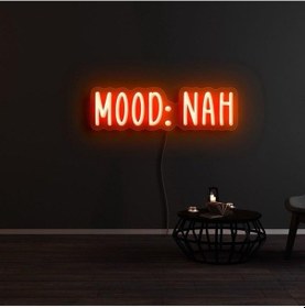 Resim Mood:nah Yazılı Neon Tabela Turuncu 
