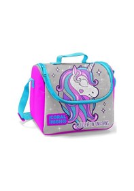 Resim Coral High Kız Çocuk Pembe Unicorn 3'lü Çanta Takımı - USB Soketl 