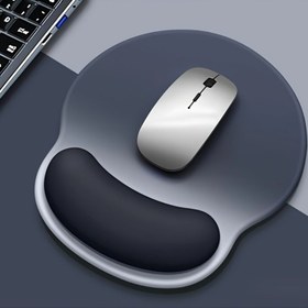 Resim Ergonomik Jel Fare Altlığı ve Bilek Desteği ile - Kaymaz Kauçuk Taban, Bilgisayar, Laptop & PC için Rahat Destek - Siyah & Gri Tasarım, Ofis ve Ev Kullanımı İçin İdeal, Büyük Fare Altlığı 