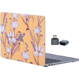 Resim Apple Uyumlu MacBook Air M1 Kılıf 13 İnç Flower04 Touchıdli M1 Air A2337 A2179 A1932 İle Uyumlu Sarı 