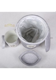 Resim Shems Gri 6 Prç Kirli Çamaşır Sepeti Seti + Banyo Paspası Seti Gri 