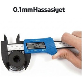 Resim Ysb 150 Mm Karbon Fiber Dijital Kumpas - Mavi Kadran Profesyonel Seri - Pil + Yedek Pil Dahil 