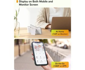 Resim Kameralı Bebek Telsizi, 1080P Bebek Telsizi Videosu, 5" Bebek Monitörü, Kamera ve Uygulamalı 