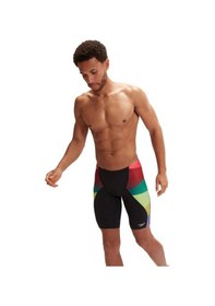 Resim Speedo Placement Digital V-cut Jam-mer Erkek Yüzücü Mayosu Siyah-renkli Siyah 