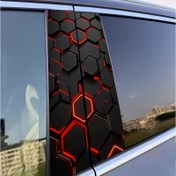 Resim 2 adet Karo Desenli Araba Etiketi, Tüm Modellere Uygun, Su Geçirmez, Çizilmeye Dayanıklı, Dayanıklı Vinil Etiketler, Araba Kapı B Rackerları için Kolay Kendinden Yapışkanlı Kurulum, Uzay Temalı, Araba Kapı Süslemesi 