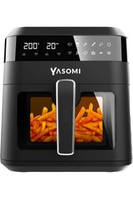 Resim Yasomi Y60 Airfryer 1300w 6 Lt Akıllı Fritöz Siyah ( Türkiye Garantili) 