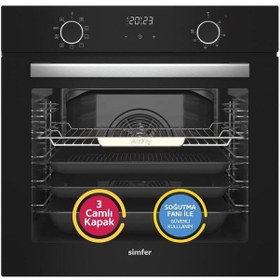 Resim Simfer SB8215 - T3500 - SD8738 Airfry Siyah Dijital 3'lü Ankastre Set 