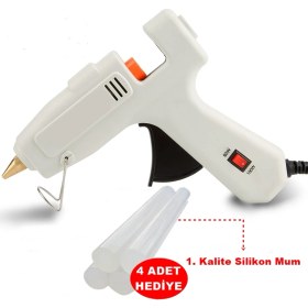 Resim Fuji Sıcak Mum Silikon Tabancası 60-100W 2 Kademeli + 4 Mum 