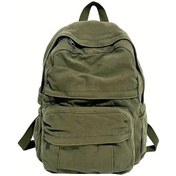 Resim Oldfriend Yeşil Düz Renk Retro Kadın Sırt Çantası Günlük Kullanım İçin Uygun Yeşil 